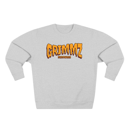 Grimmz Crewneck Sweatshirt — Bold Orange Logo Streetwear