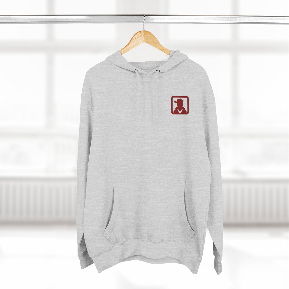 Minimalist Red Silhouette Fleece Hoodie
