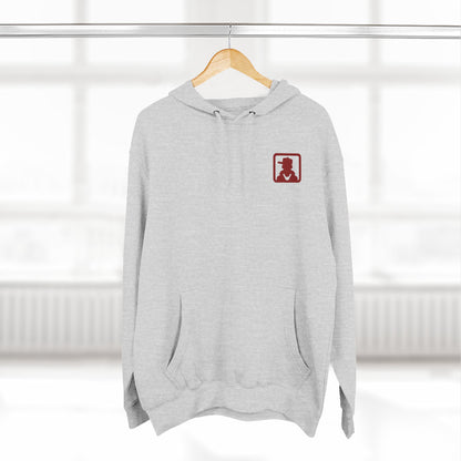 Minimalist Red Silhouette Fleece Hoodie