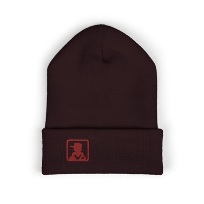 Minimalist Bear Patch Cuffed Beanie