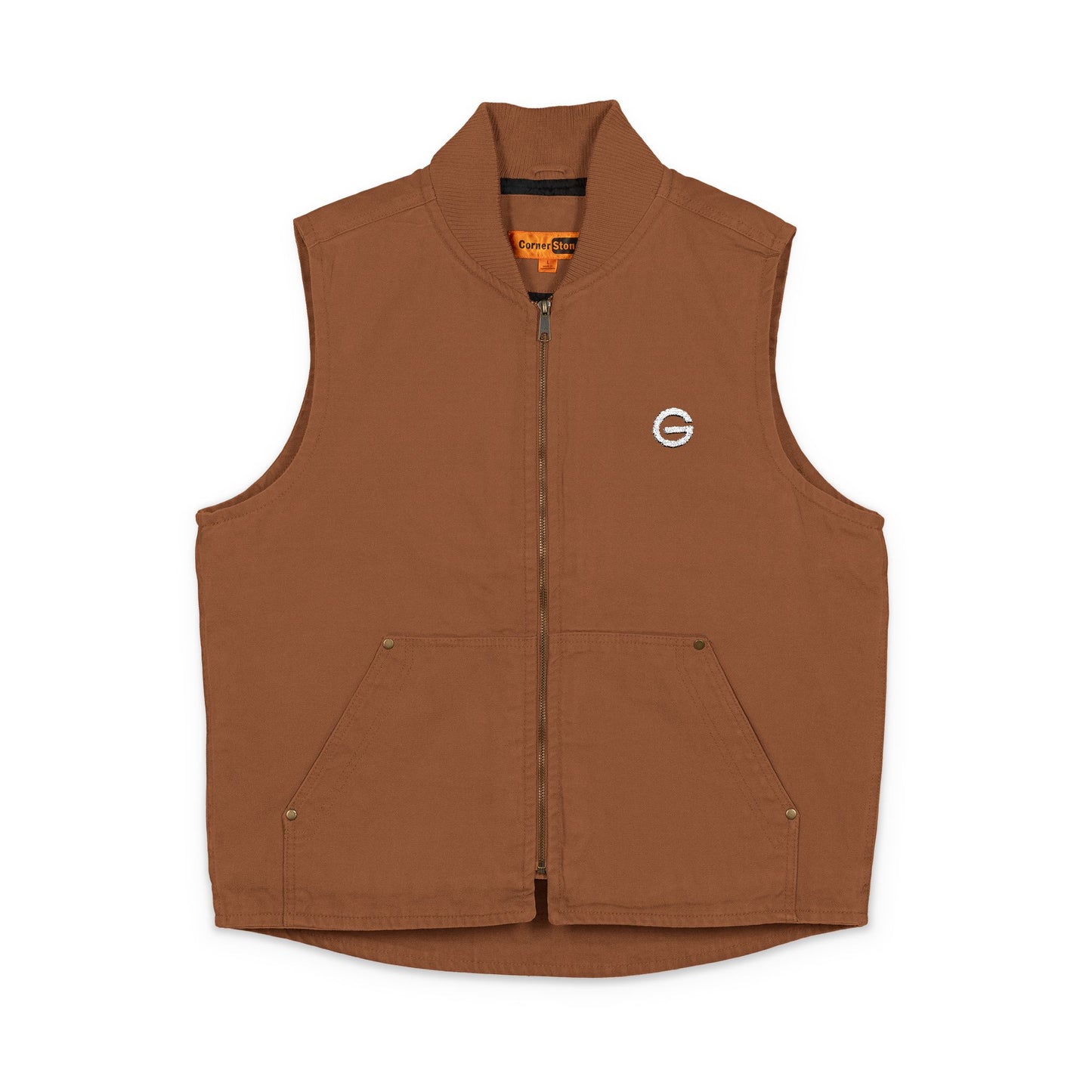 Embroidered Duck Cloth Work Vest