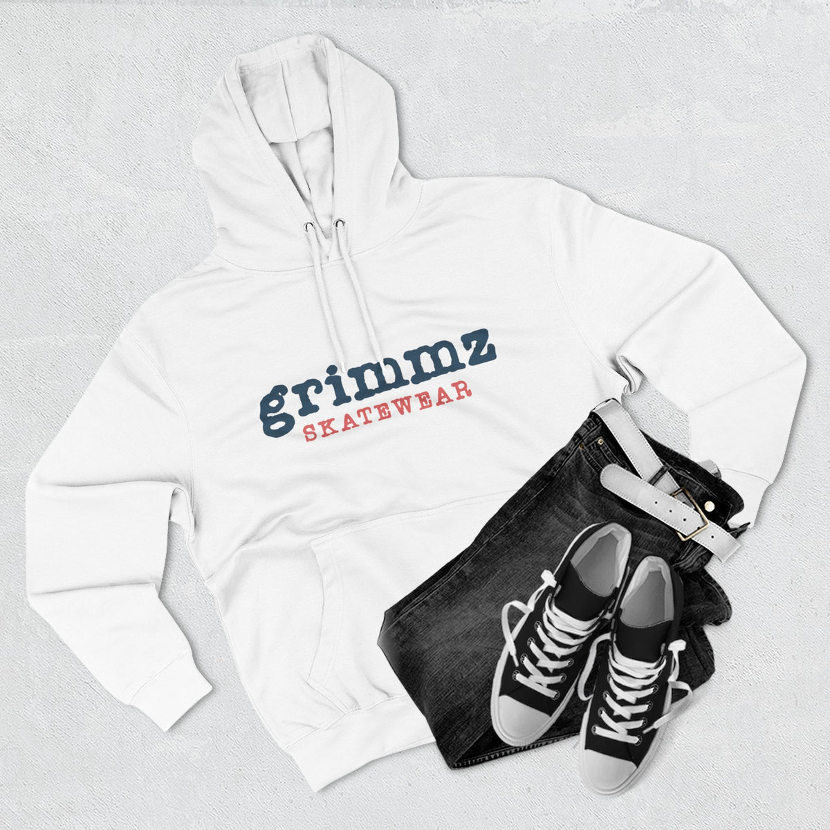Grimmz Skatewear Fleece Hoodie — Vintage Skate Logo Pullover