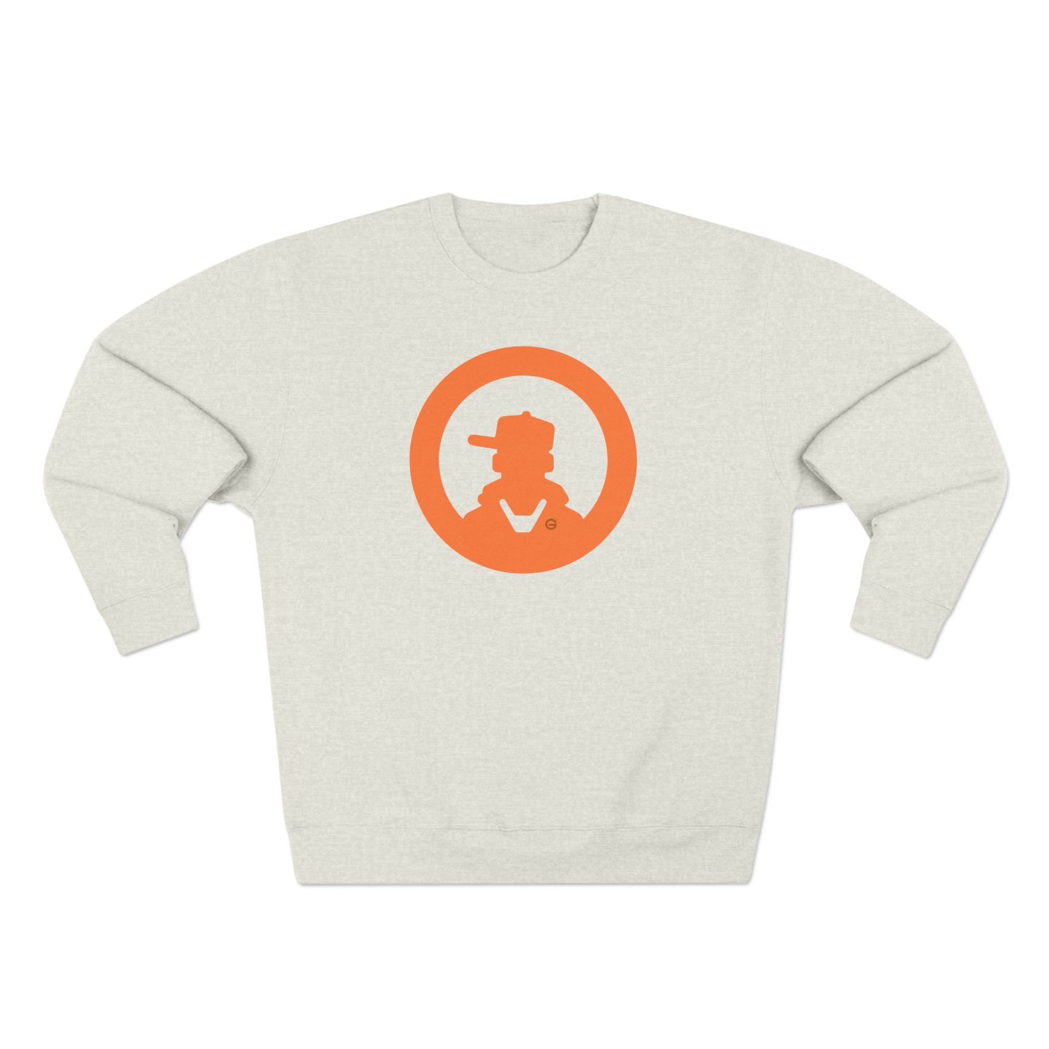 Detective Silhouette Crewneck Sweatshirt — Retro Orange Mystery Logo