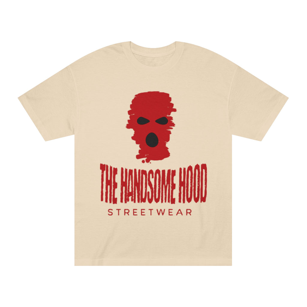 The Handsome Hood Streetwear Tee — Red Balaclava Graphic T-Shirt
