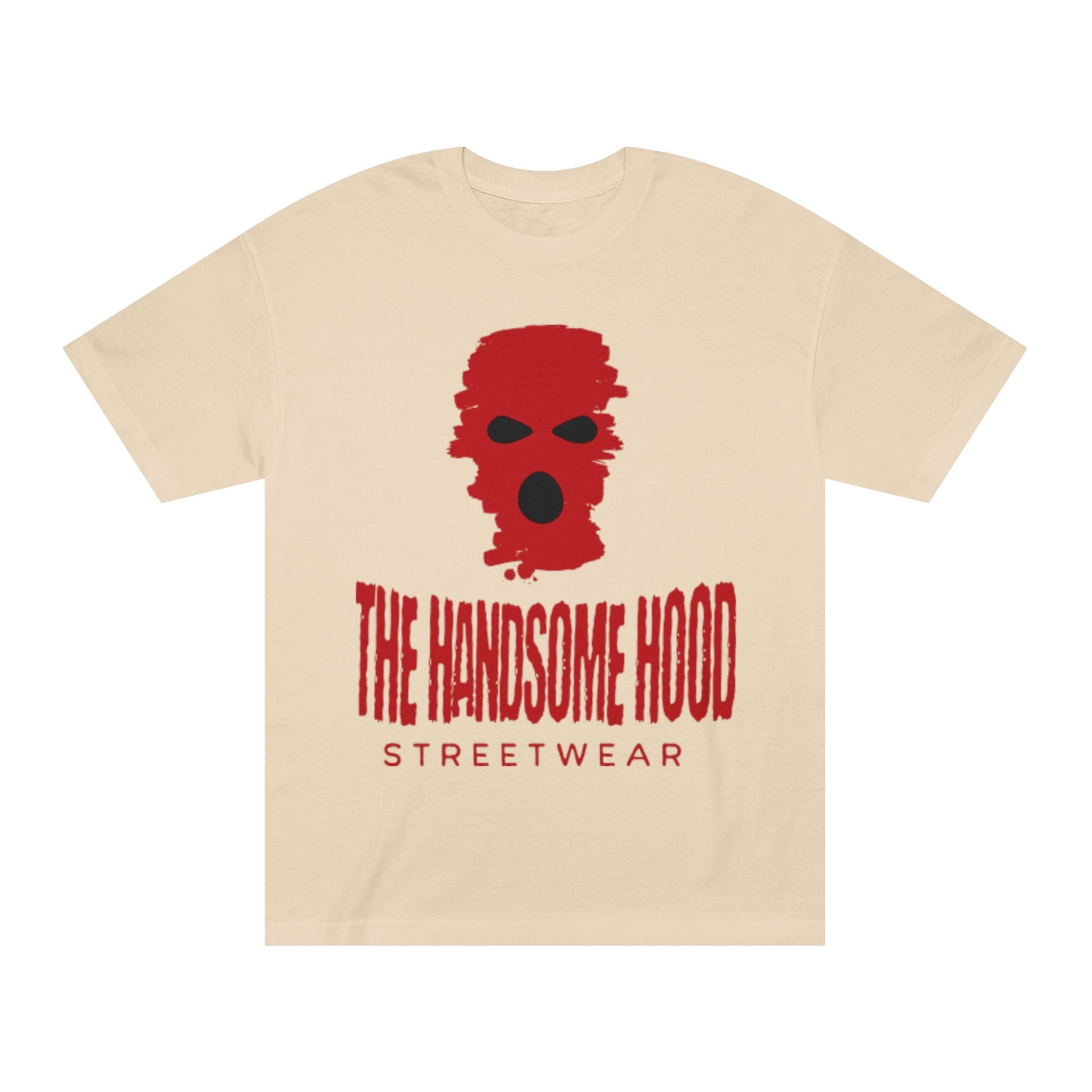 The Handsome Hood Streetwear Tee — Red Balaclava Graphic T-Shirt