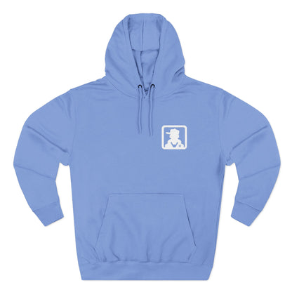 Minimal White Pocket Logo Hoodie