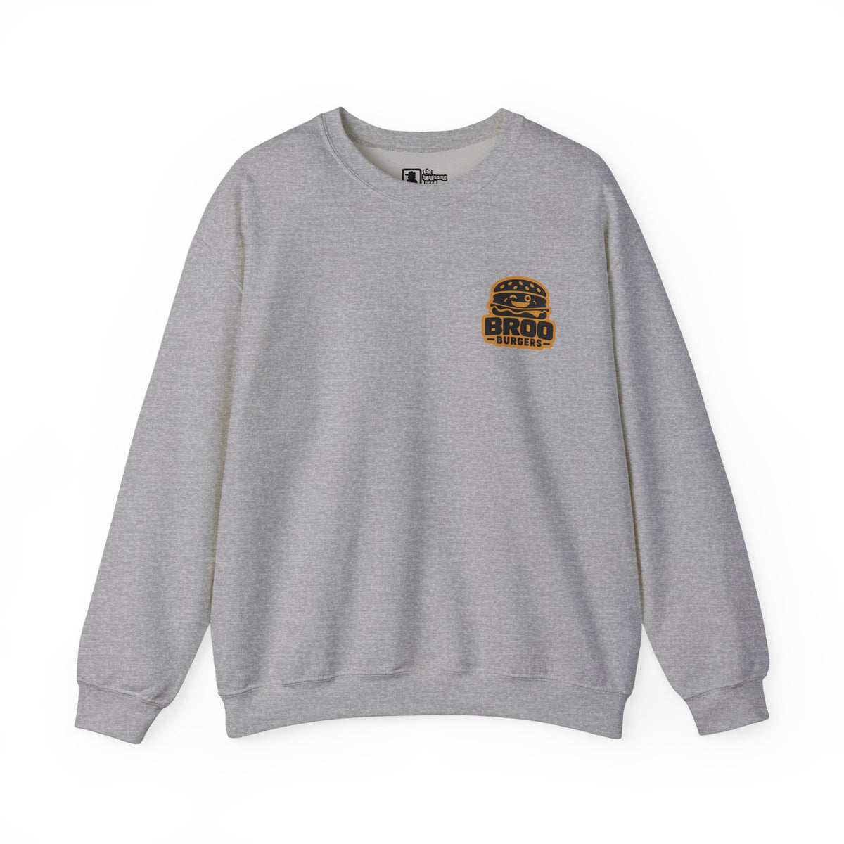Burger Logo Sweatshirt — 'BROO Burgers' Retro Fast Food Crewneck