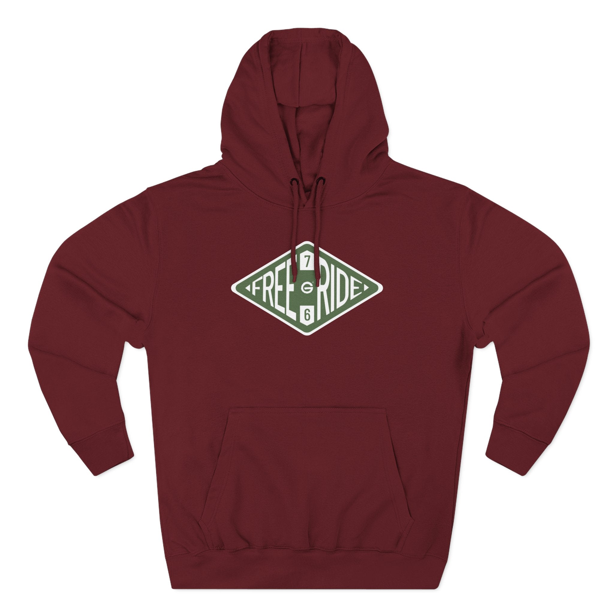 Free Ride Pullover Hoodie — Vintage Diamond Skate/Surf Logo Fleece