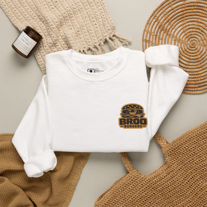 Burger Logo Sweatshirt — 'BROO Burgers' Retro Fast Food Crewneck