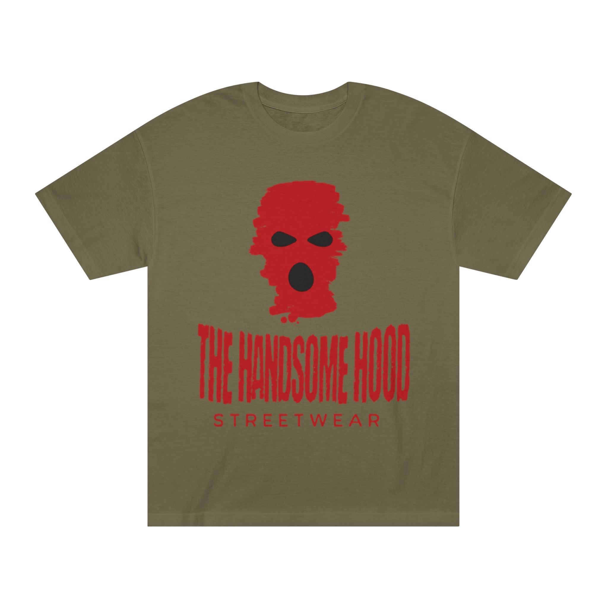 The Handsome Hood Streetwear Tee — Red Balaclava Graphic T-Shirt