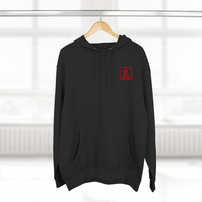 Minimalist Red Silhouette Fleece Hoodie