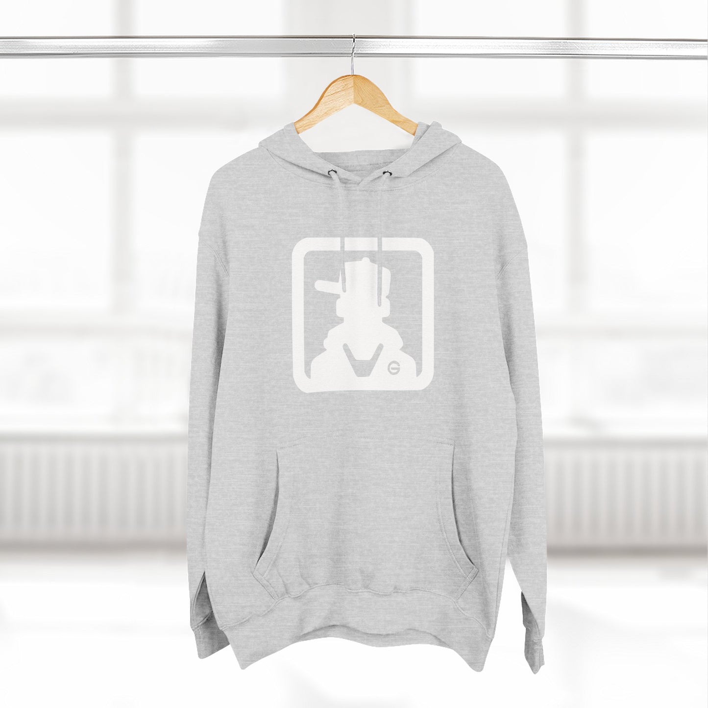 Minimal Square Logo Fleece Hoodie