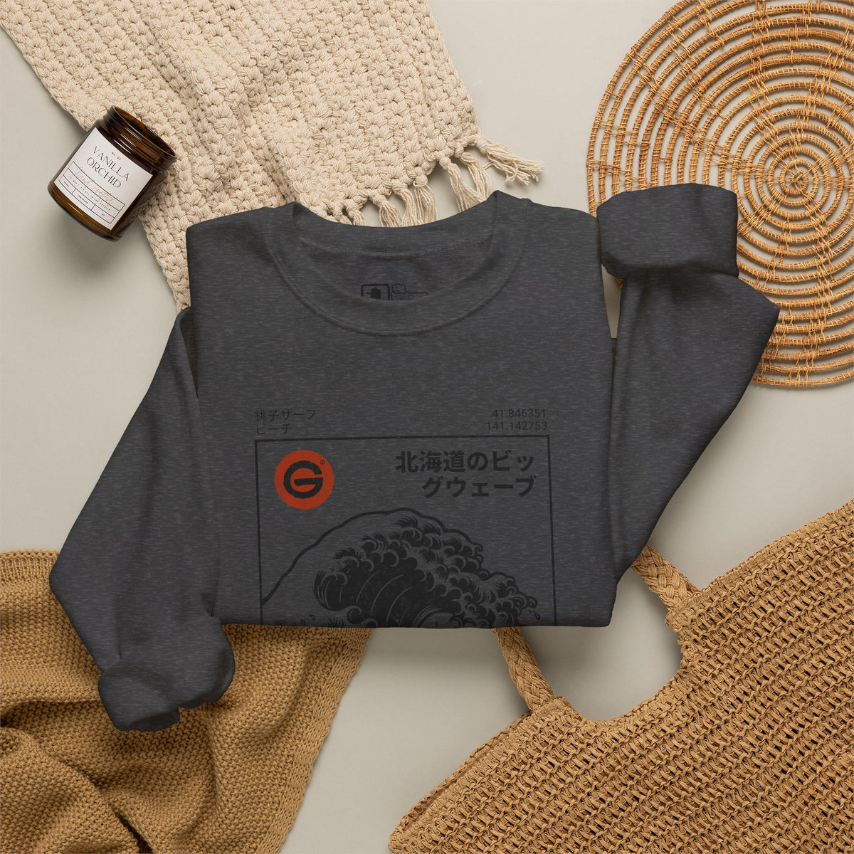 Hokkaido Wave Crewneck Sweatshirt