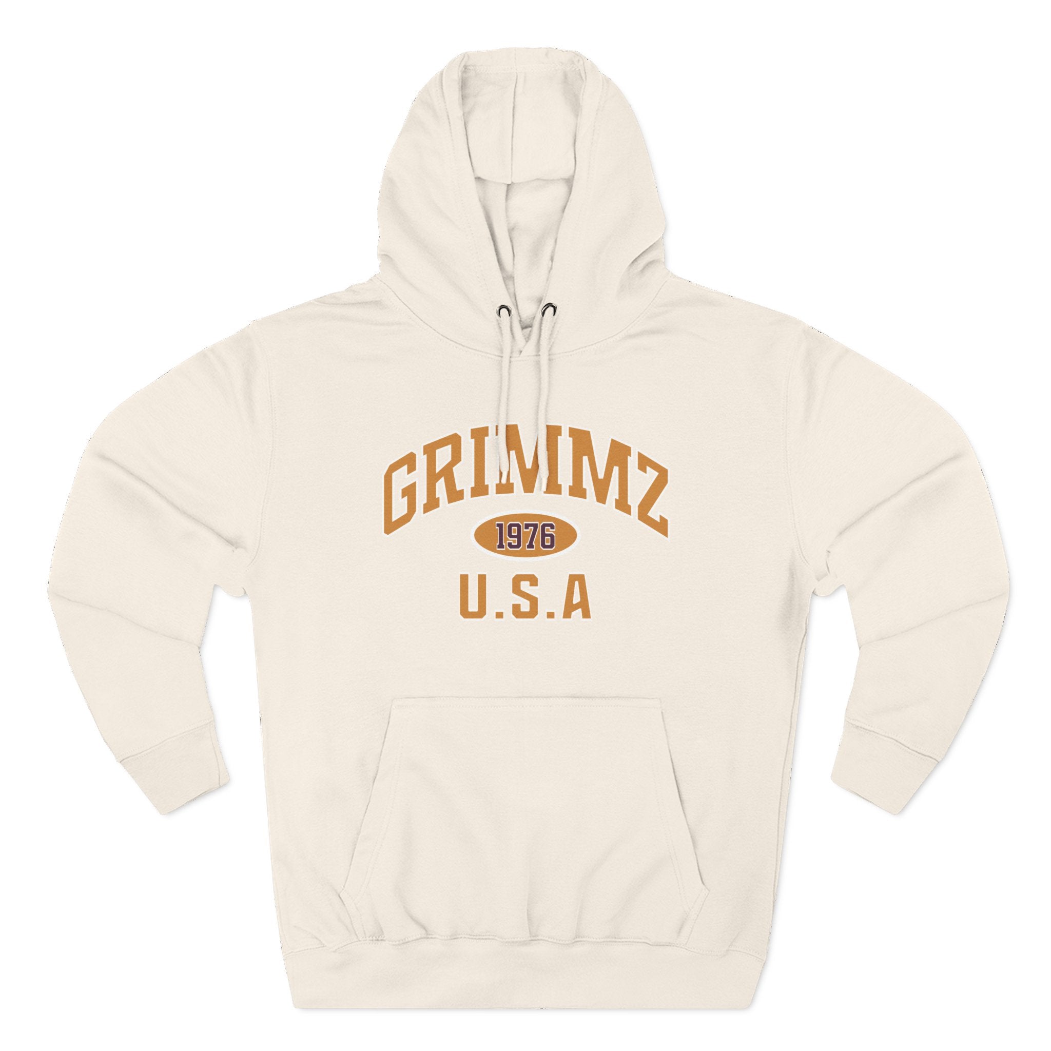 Grimmz 1976 U.S.A. Hoodie — Vintage Collegiate Fleece Pullover