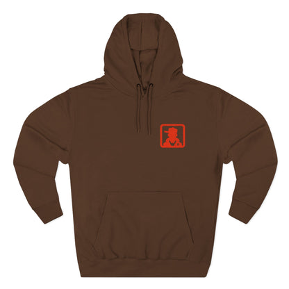 Minimal Red Lantern Chest Hoodie