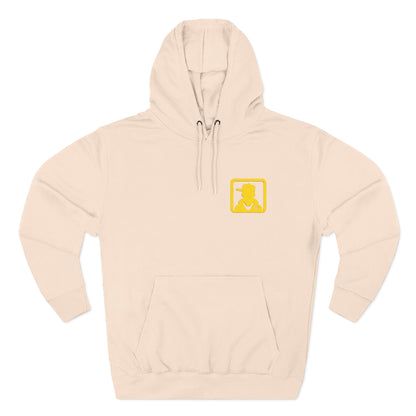 Minimal White Pocket Logo Hoodie