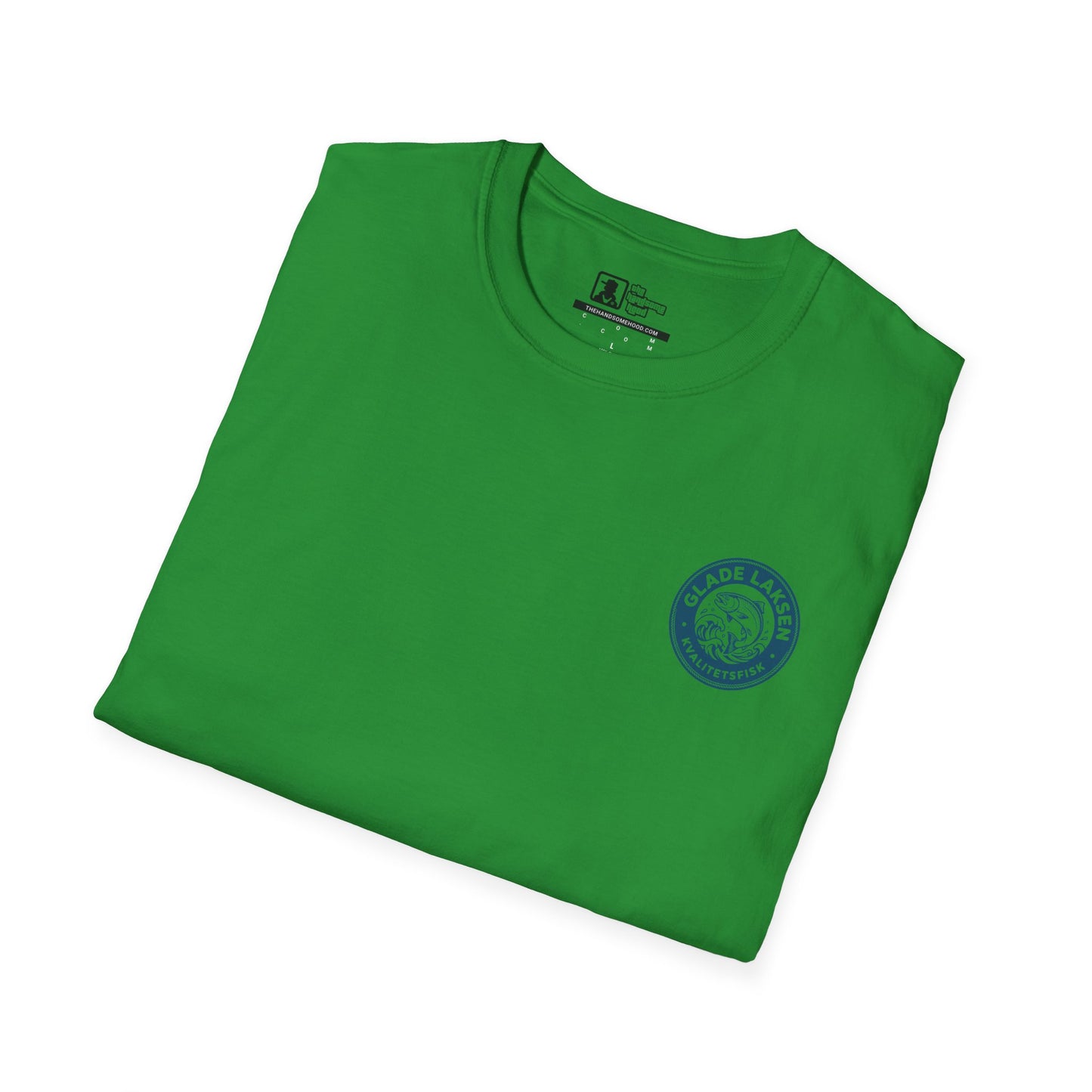 Glade Laksen Kvalitetsfisk T-Shirt — Vintage Salmon Fishing Tee