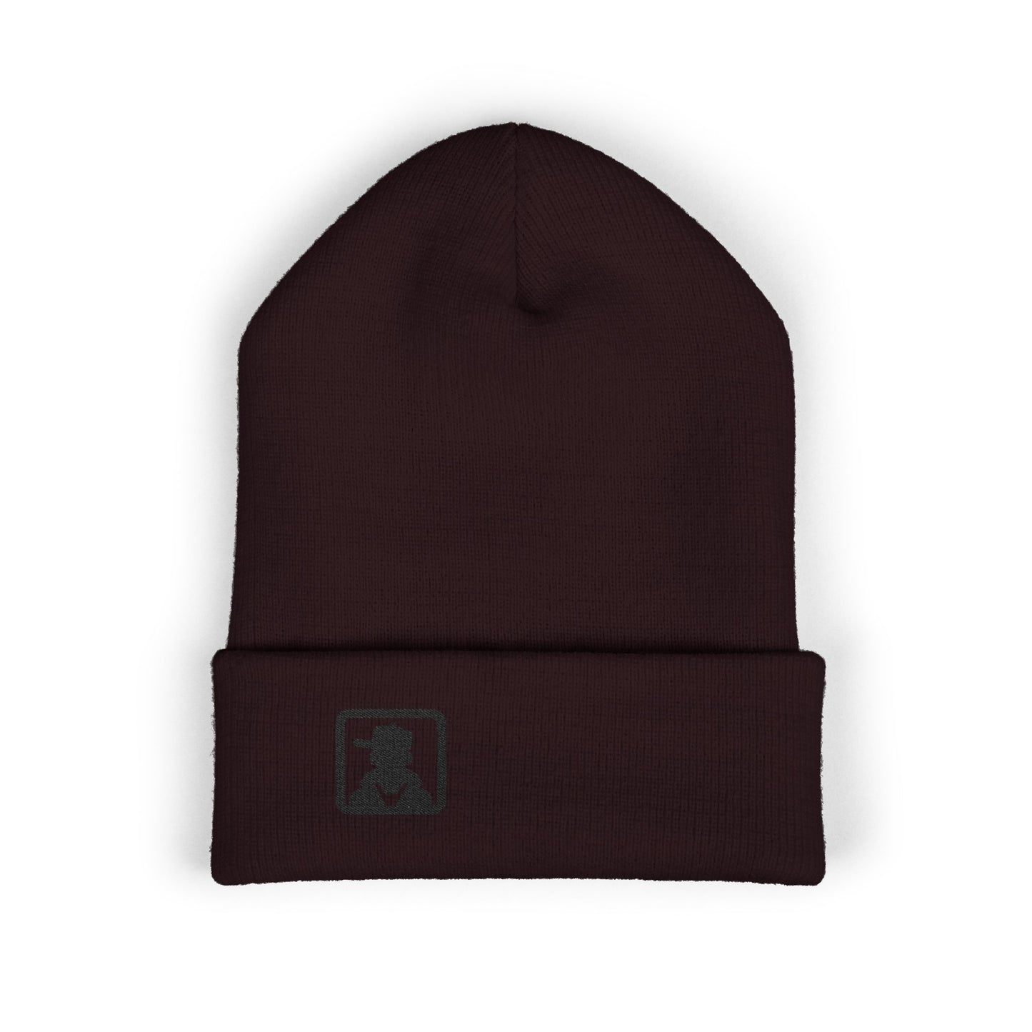 Embroidered Detective Silhouette Cuffed Beanie