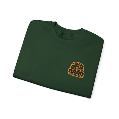 Burger Logo Sweatshirt — 'BROO Burgers' Retro Fast Food Crewneck