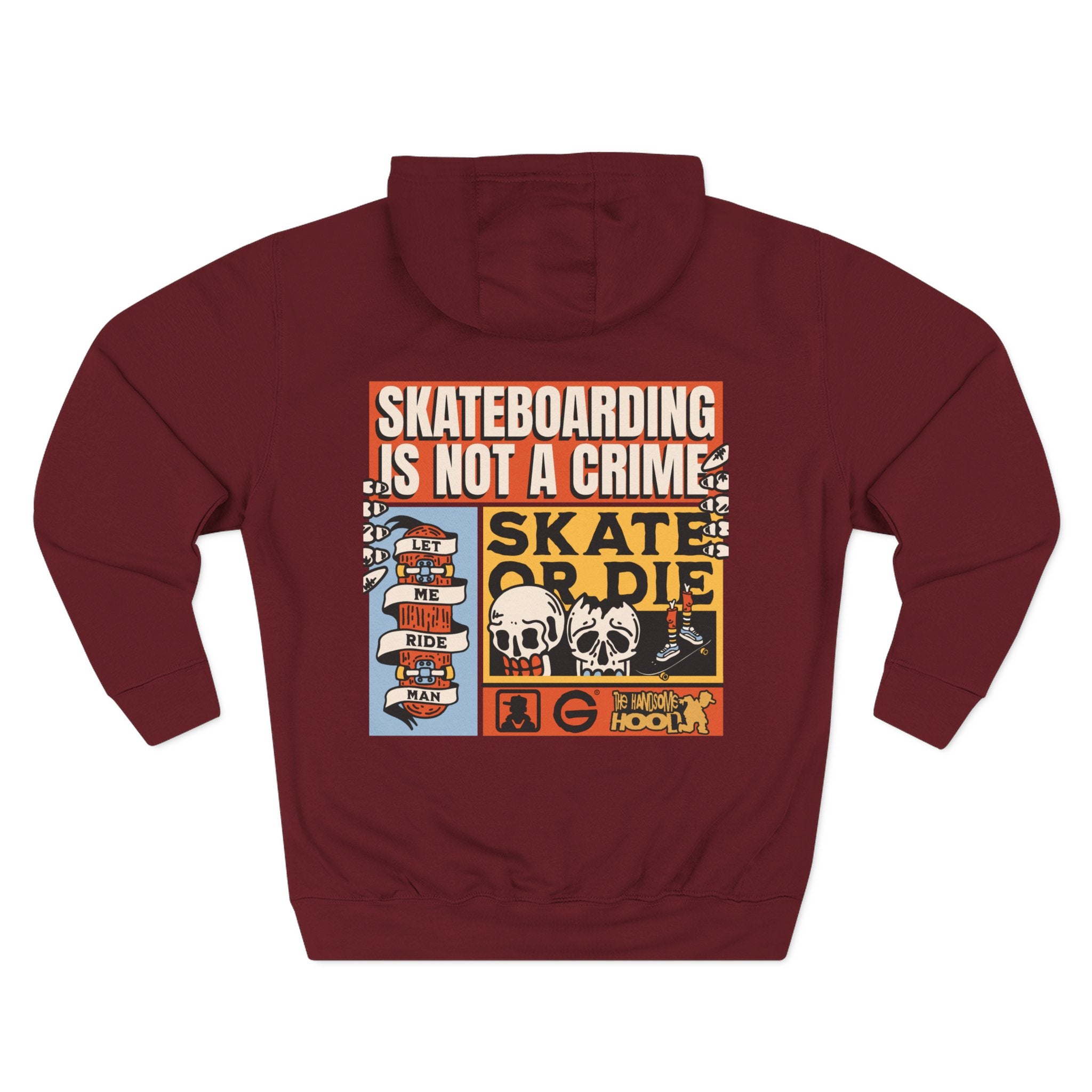 Skateboarding Is Not a Crime Hoodie — Skate or Die Graphic Hoodie