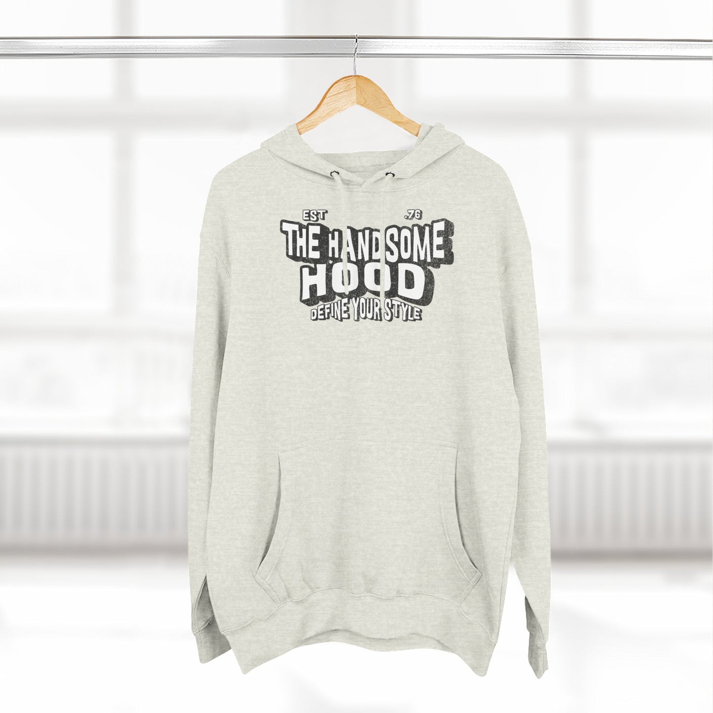 The Handsome Hood Fleece Hoodie - Retro Script Graphic Pullover