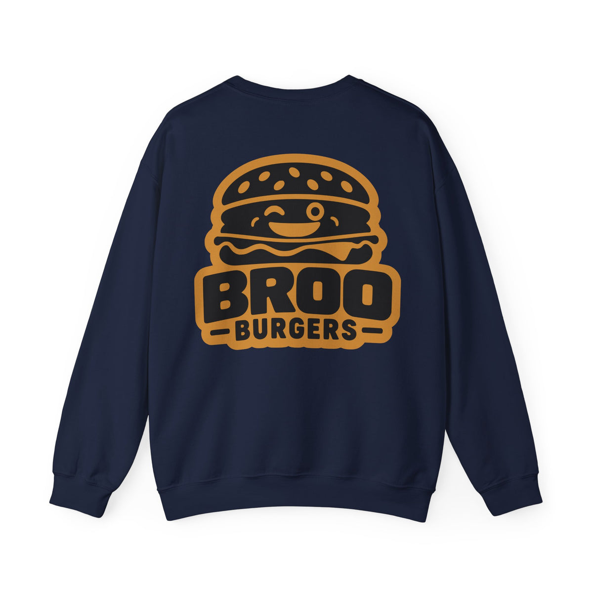 Burger Logo Sweatshirt — 'BROO Burgers' Retro Fast Food Crewneck