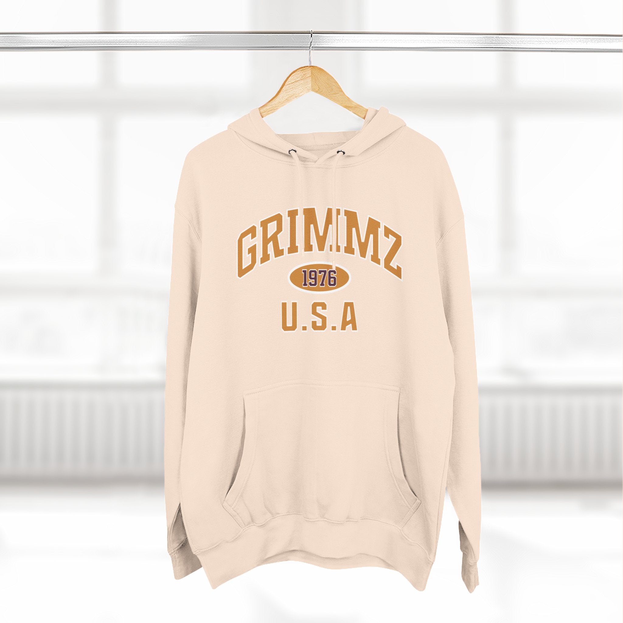 Grimmz 1976 U.S.A. Hoodie — Vintage Collegiate Fleece Pullover
