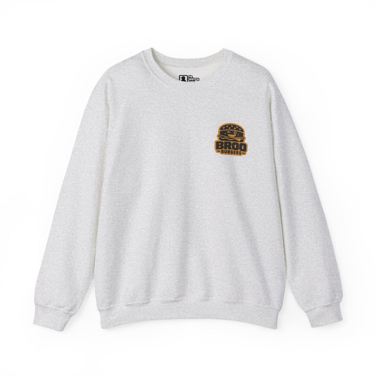 Burger Logo Sweatshirt — 'BROO Burgers' Retro Fast Food Crewneck