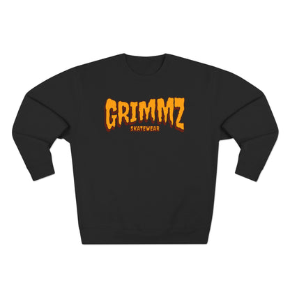 Grimmz Crewneck Sweatshirt — Bold Orange Logo Streetwear