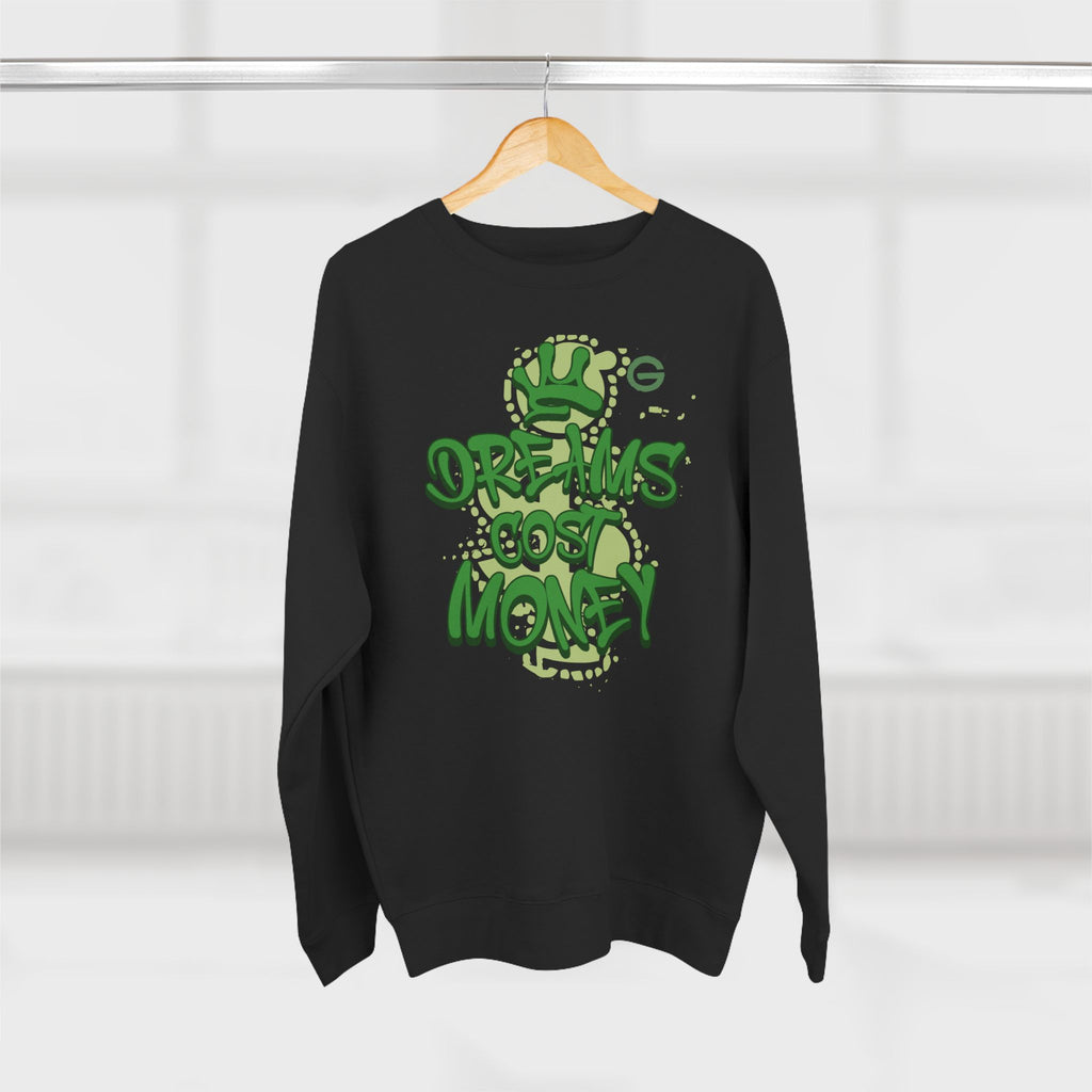 Dreams Cost Money Crewneck Sweatshirt – Green Graffiti Money Graphic