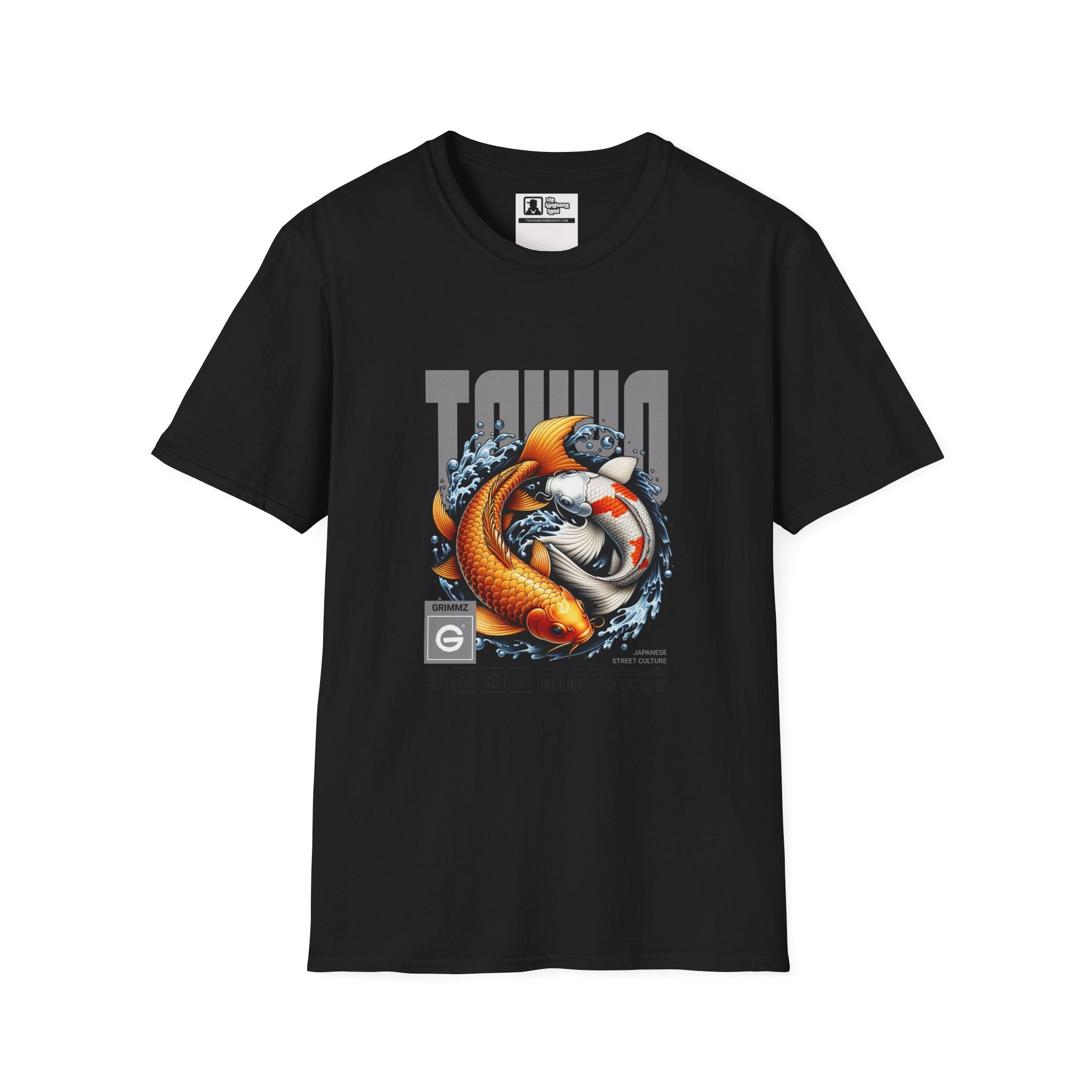 Koi Wave Graphic T-Shirt — Taiko-Inspired Koi Fish Design