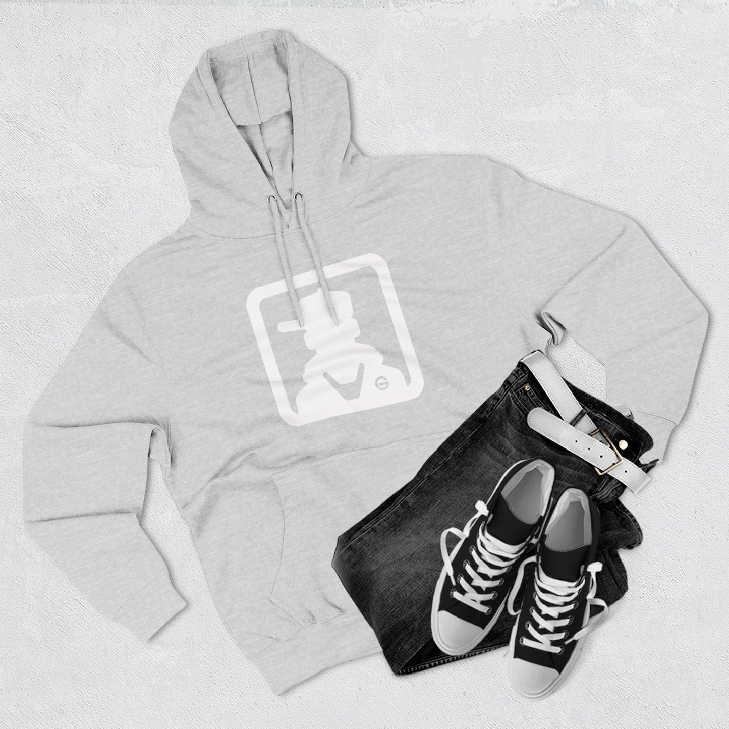 Minimal Square Logo Fleece Hoodie