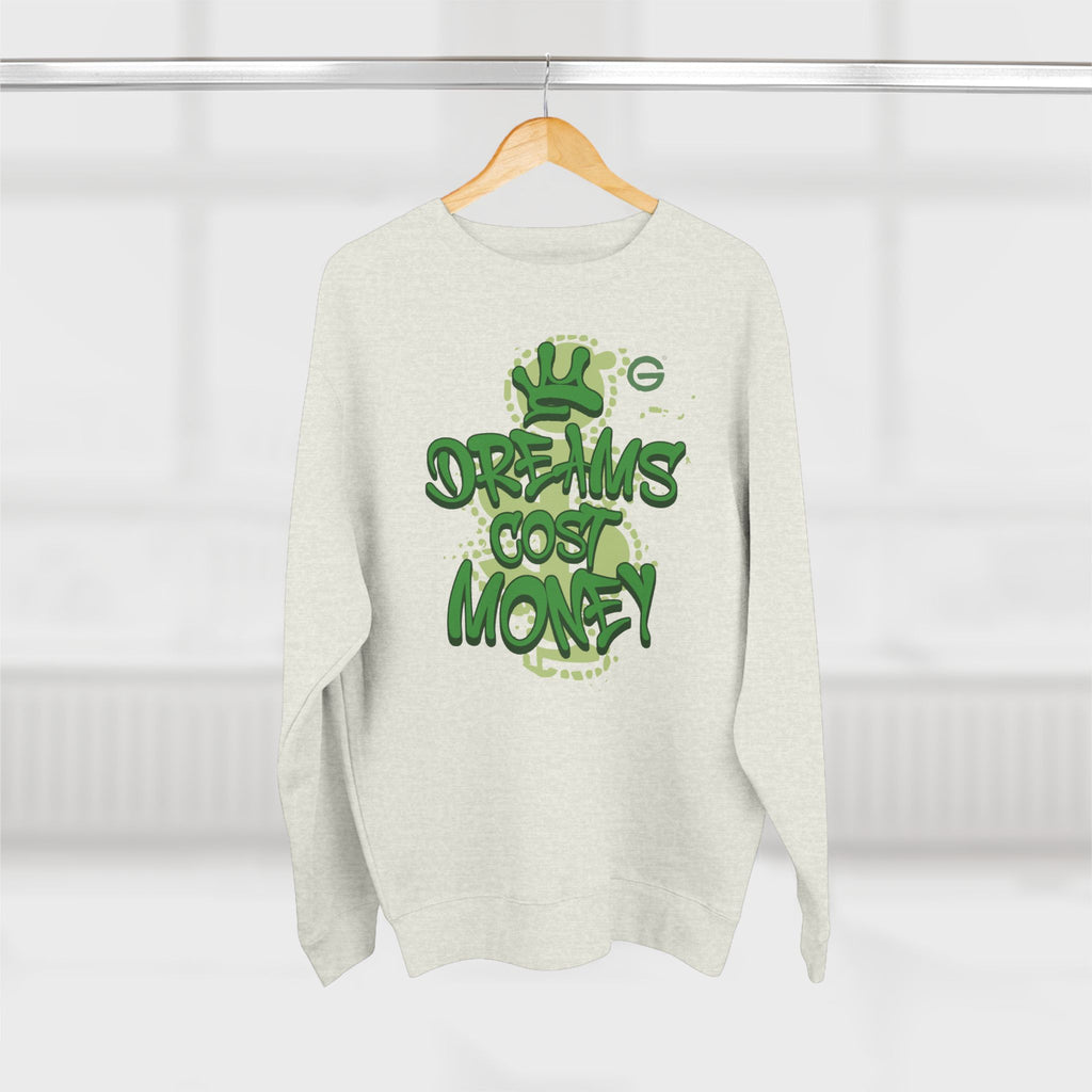Dreams Cost Money Crewneck Sweatshirt – Green Graffiti Money Graphic