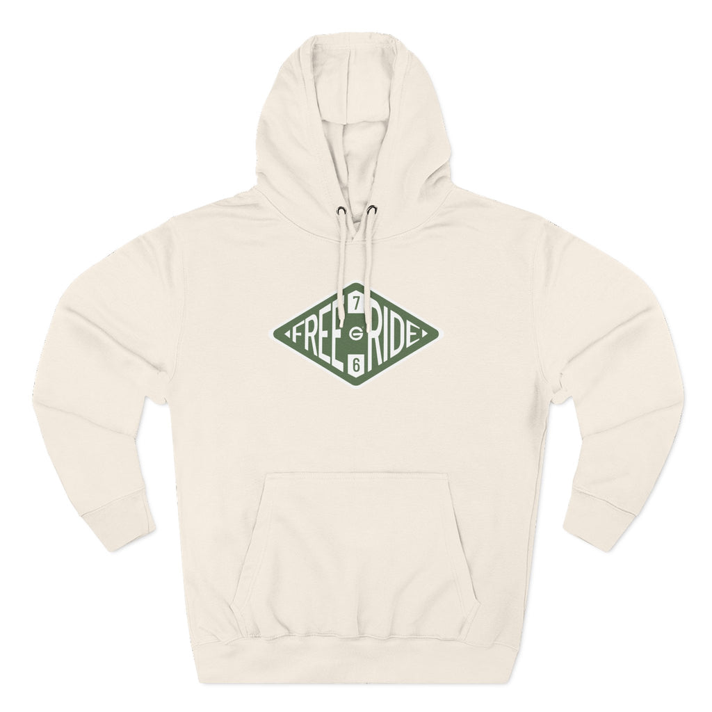 Free Ride Pullover Hoodie — Vintage Diamond Skate/Surf Logo Fleece