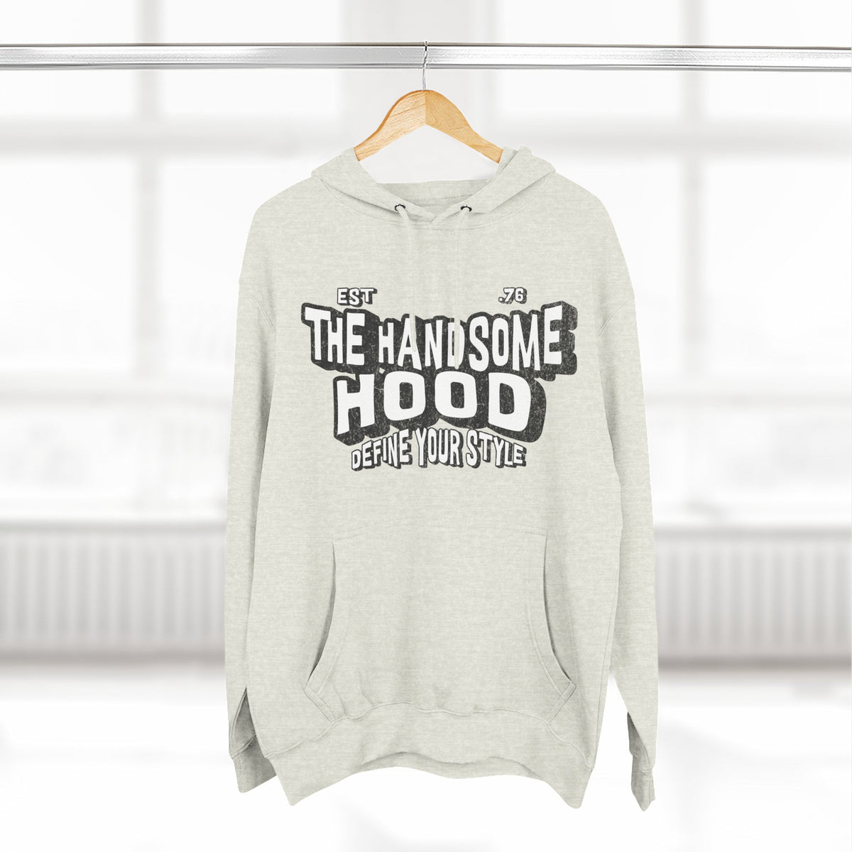 The Handsome Hood Fleece Hoodie - Retro Script Graphic Pullover