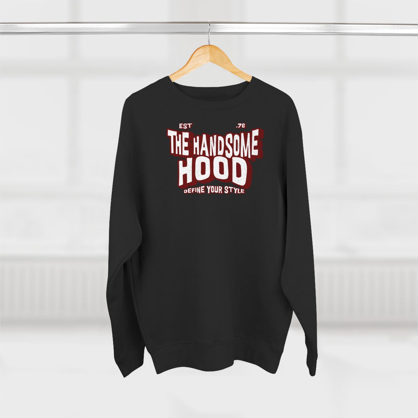 Crewneck Sweatshirt — "The Handsome Hood" Retro Script Pullover