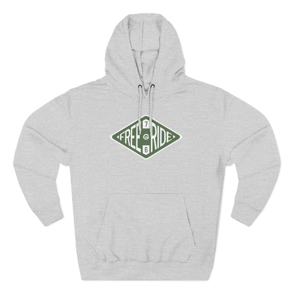 Free Ride Pullover Hoodie — Vintage Diamond Skate/Surf Logo Fleece