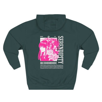 Pink Anime Girl Fleece Hoodie