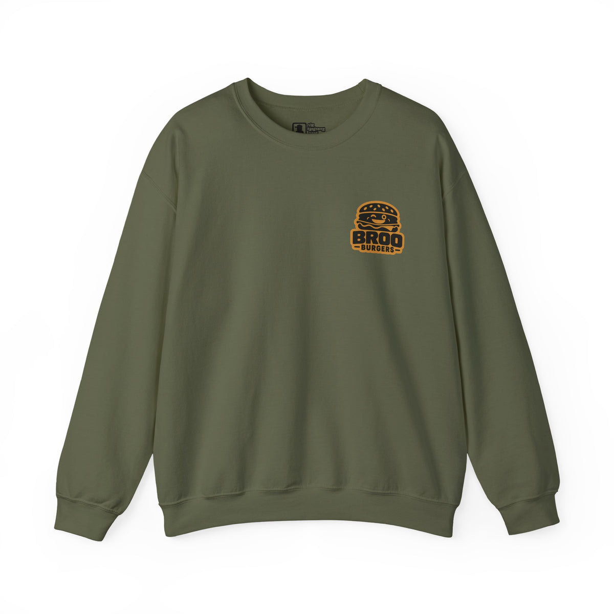 Burger Logo Sweatshirt — 'BROO Burgers' Retro Fast Food Crewneck