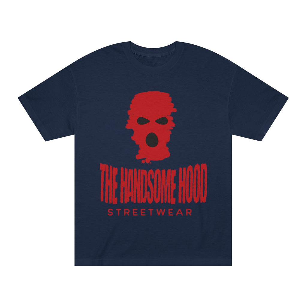The Handsome Hood Streetwear Tee — Red Balaclava Graphic T-Shirt
