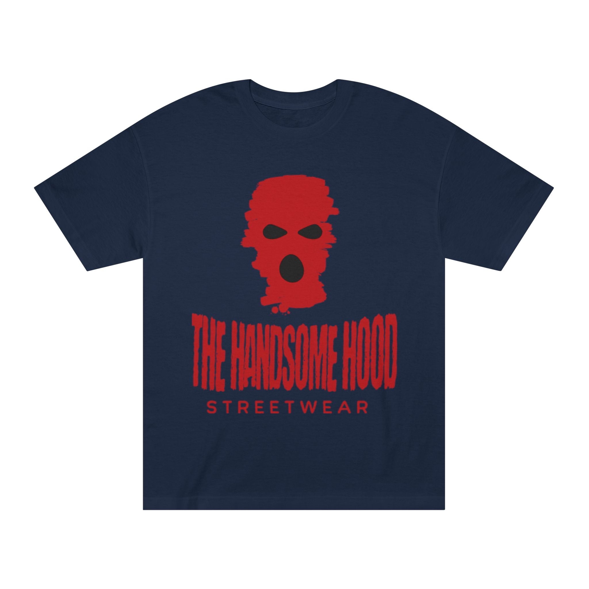 The Handsome Hood Streetwear Tee — Red Balaclava Graphic T-Shirt