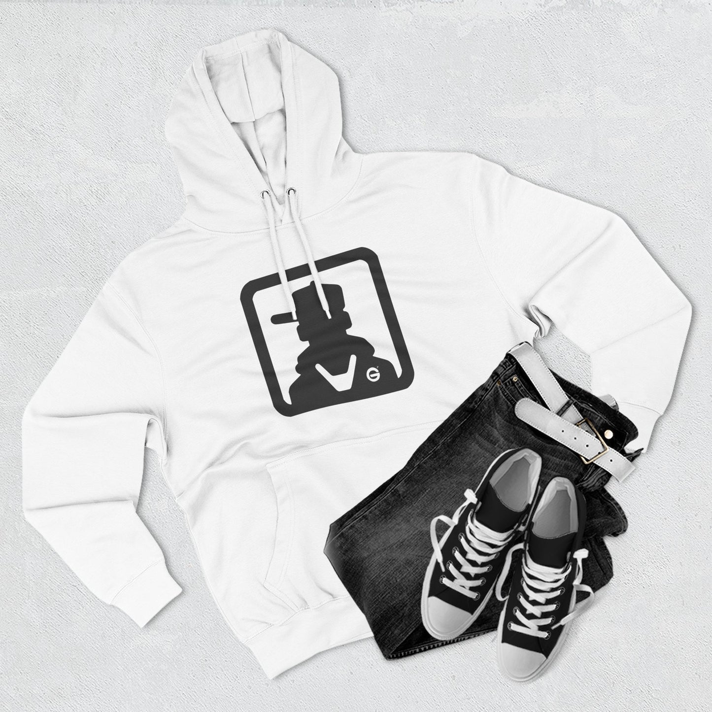 Minimal Silhouette Streetwear Fleece Hoodie