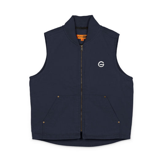 Embroidered Duck Cloth Work Vest