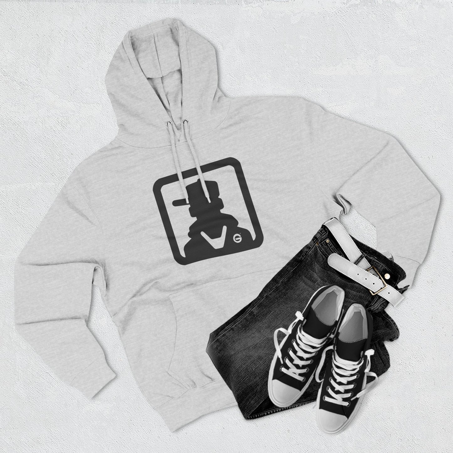 Minimal Silhouette Streetwear Fleece Hoodie