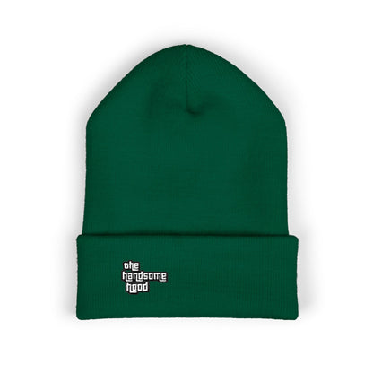 Minimalist White Logo Knit Beanie