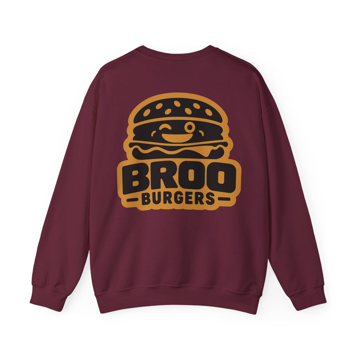 Burger Logo Sweatshirt — 'BROO Burgers' Retro Fast Food Crewneck