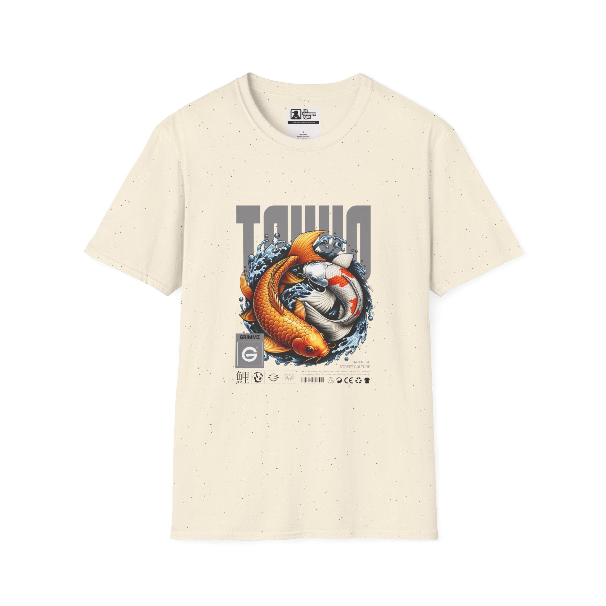 Koi Wave Graphic T-Shirt — Taiko-Inspired Koi Fish Design