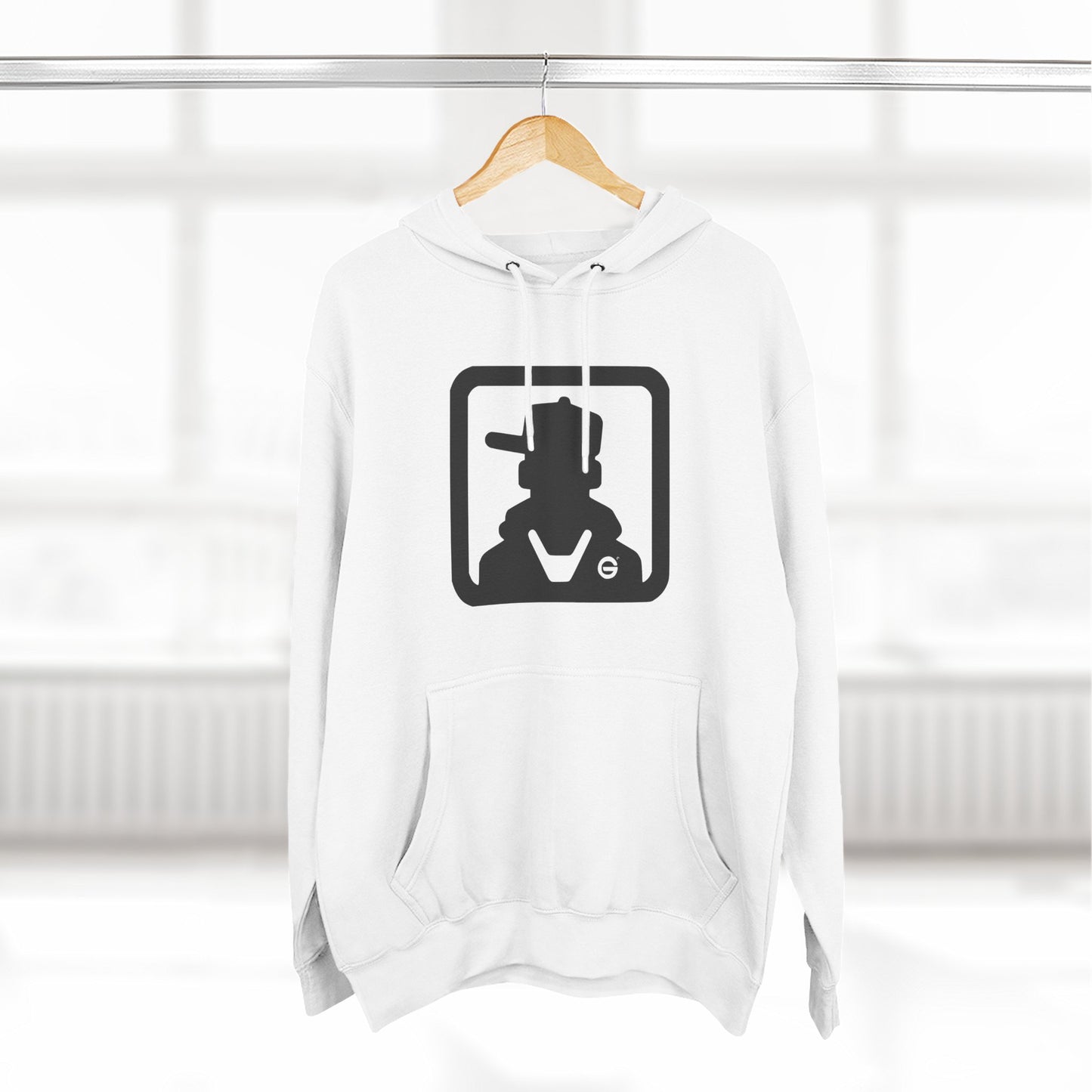 Minimal Silhouette Streetwear Fleece Hoodie