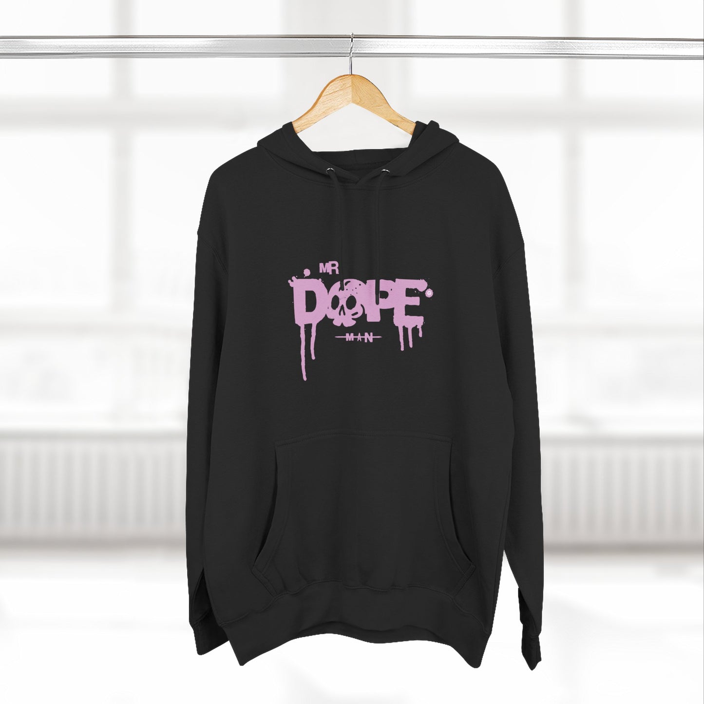 Dope Skull Graphic Hoodie Pink Drip Streetwear