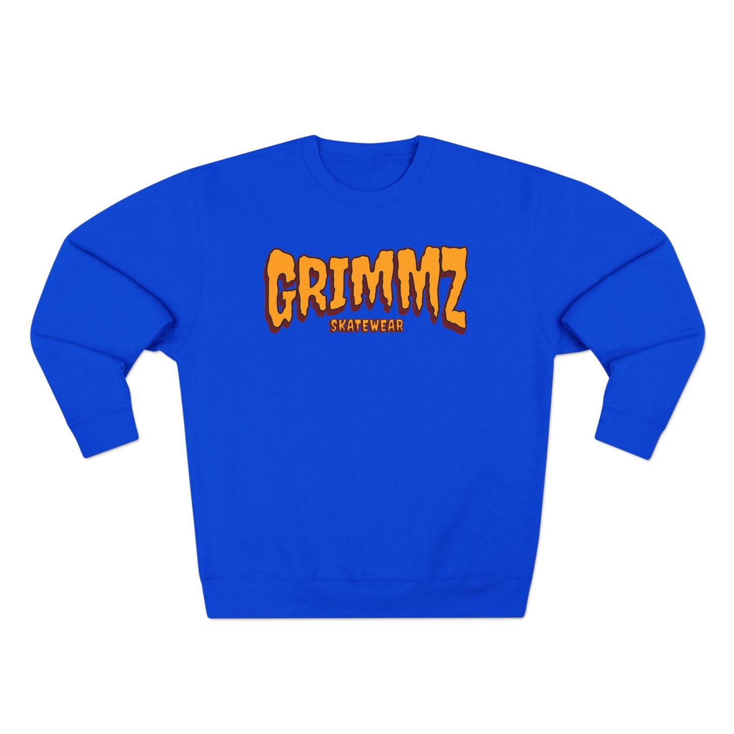 Grimmz Crewneck Sweatshirt — Bold Orange Logo Streetwear